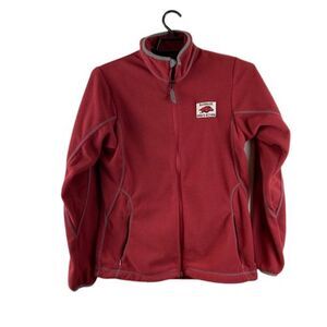Antigua Arkansas Razorbacks Womens Medium Red Fleece Jacket Full Zip Long Sleeve